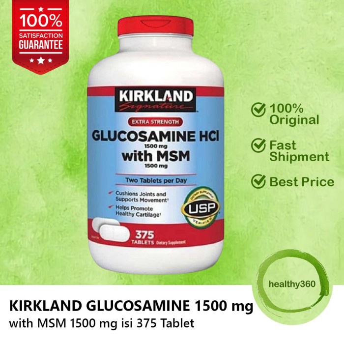 Jual Kirkland Extra Strength Glucosamine HCI 1500mg plus MSM 375 Tablet