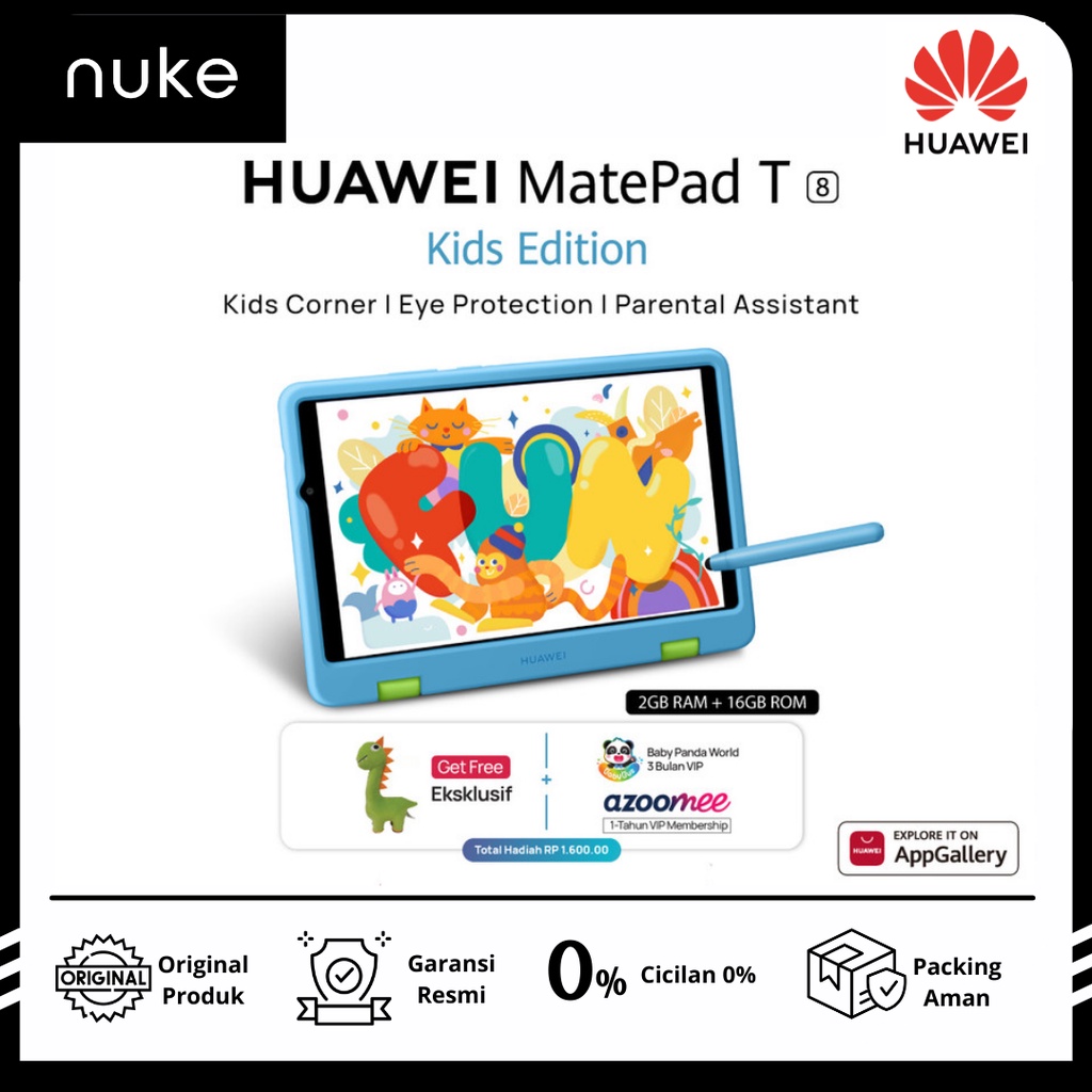 Jual HUAWEI MatePad T8 Kids Edition Tablet [2GB+16GB] - 8-Inch | Shopee ...