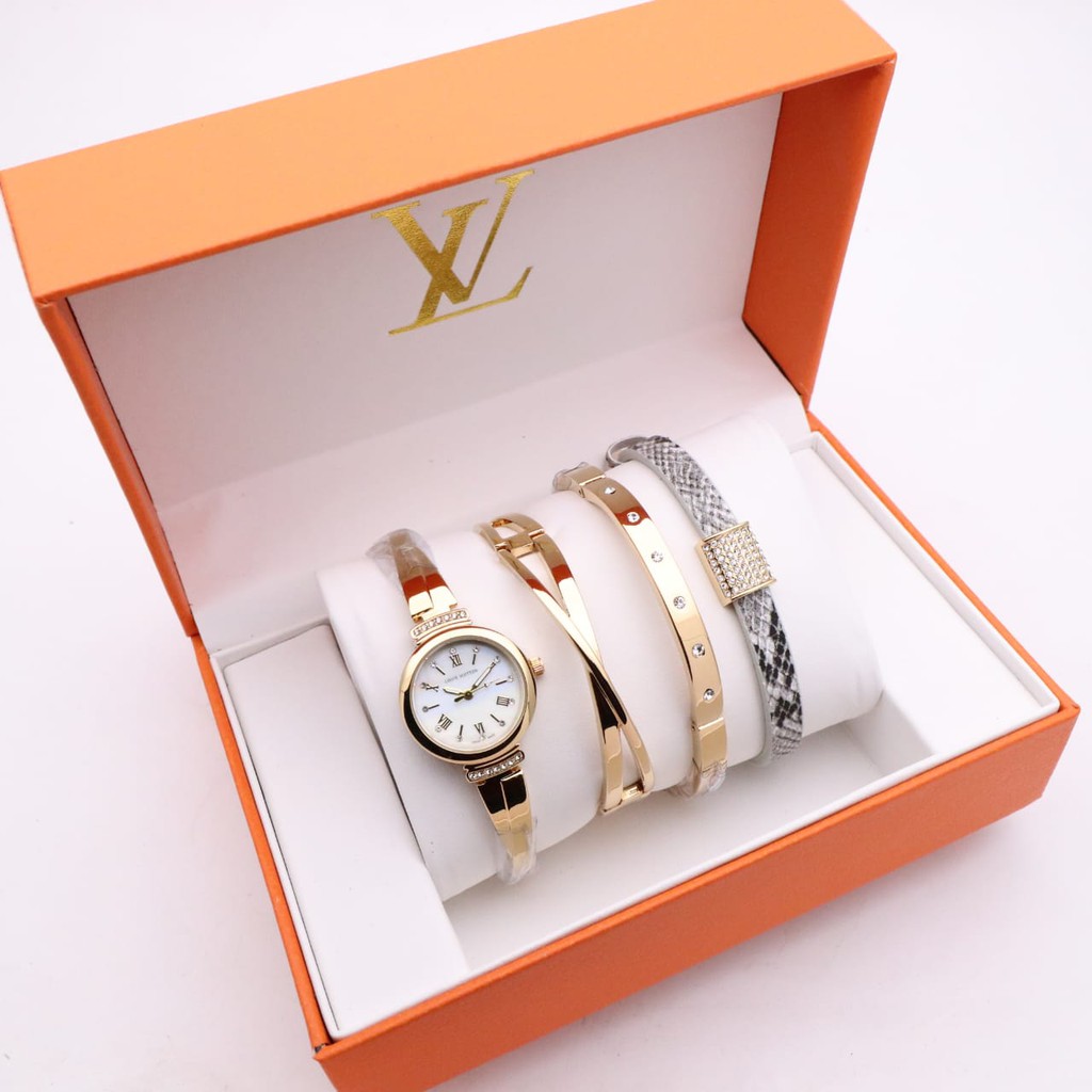 Jual Jam Tangan Wanita Louis Vuitton LV M19J30 Full Set Rantai