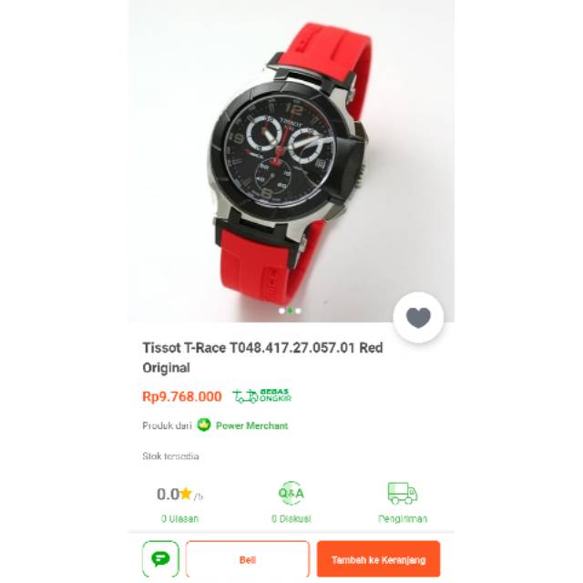 Harga jam tissot t race best sale