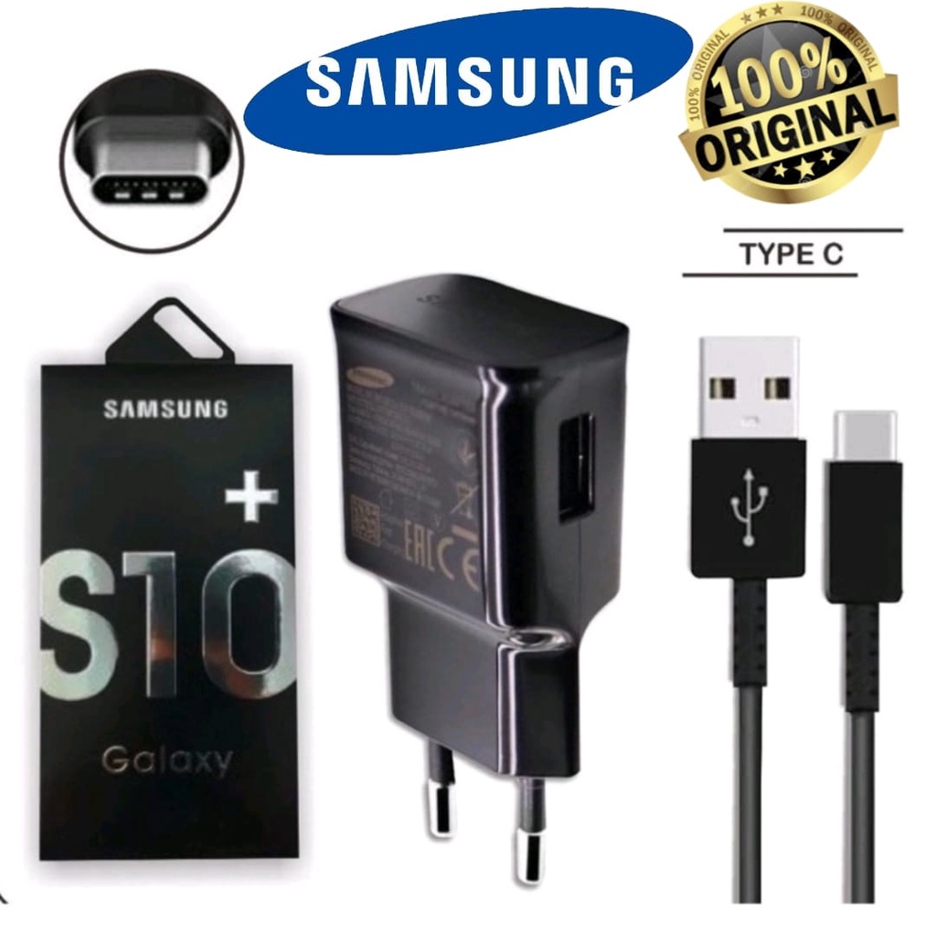 Charger Samsung S10 S10+ PLUS Fast Charging Type C Original
