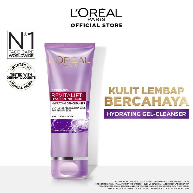 Jual Loreal Revitalift Hyaluronic Acid Hydrating Gel Cleanser 100ml Baru Shopee Indonesia 9881