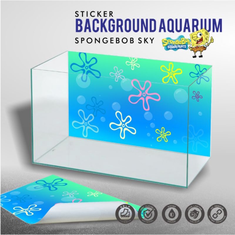 Jual stiker background aquarium model Spongebob Shopee Indonesia