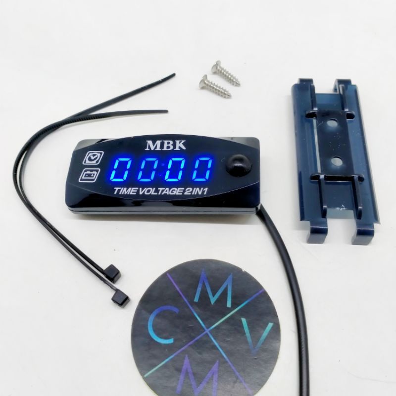 Jual Voltmeter Motor Dan Jam Digital 2 in 1 Voltmeter Amper Aki Jam ...