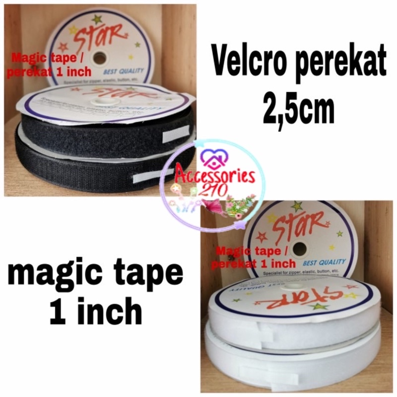 Jual magic tape 1 inch / velcro perekat 2,5cm / roll | Shopee Indonesia