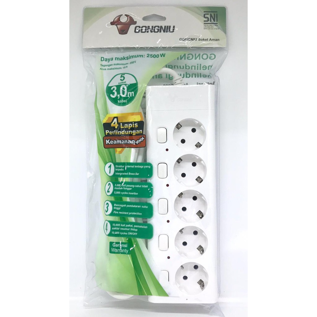 Jual Stop Kontak Multi Switch 5 Lubang 3 Meter | Shopee Indonesia