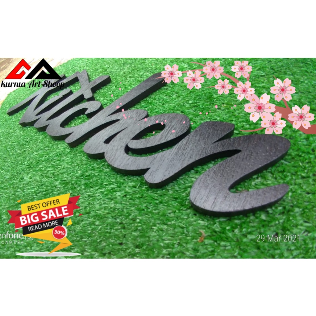 Jual Kurnia Art Shoop Tulisan Kitchen Huruf Kayu Hiasan Dinding Dapur ...