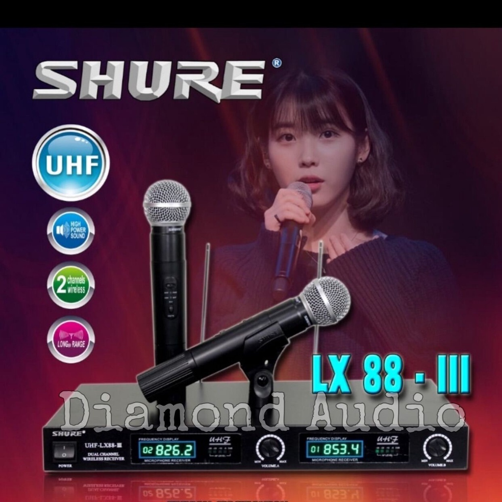 Jual Mic Wireless Shure Lx88 iii Uhf Handheld Microphone Lx 88 Free