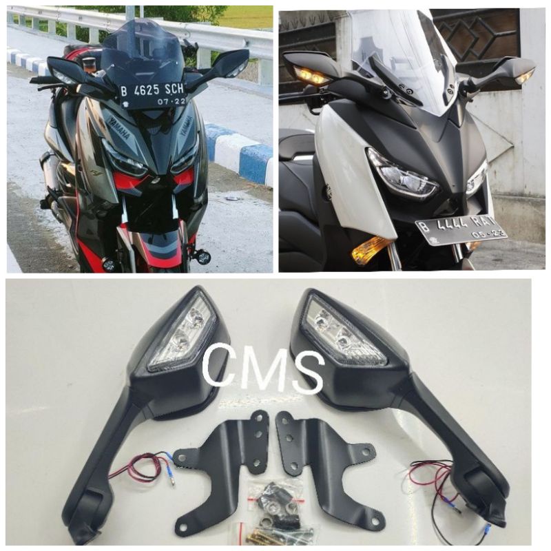 Jual Spion Lipat Model Zx R Plus Breket Spion Yamaha Xmax Spion Led Xmax Shopee Indonesia