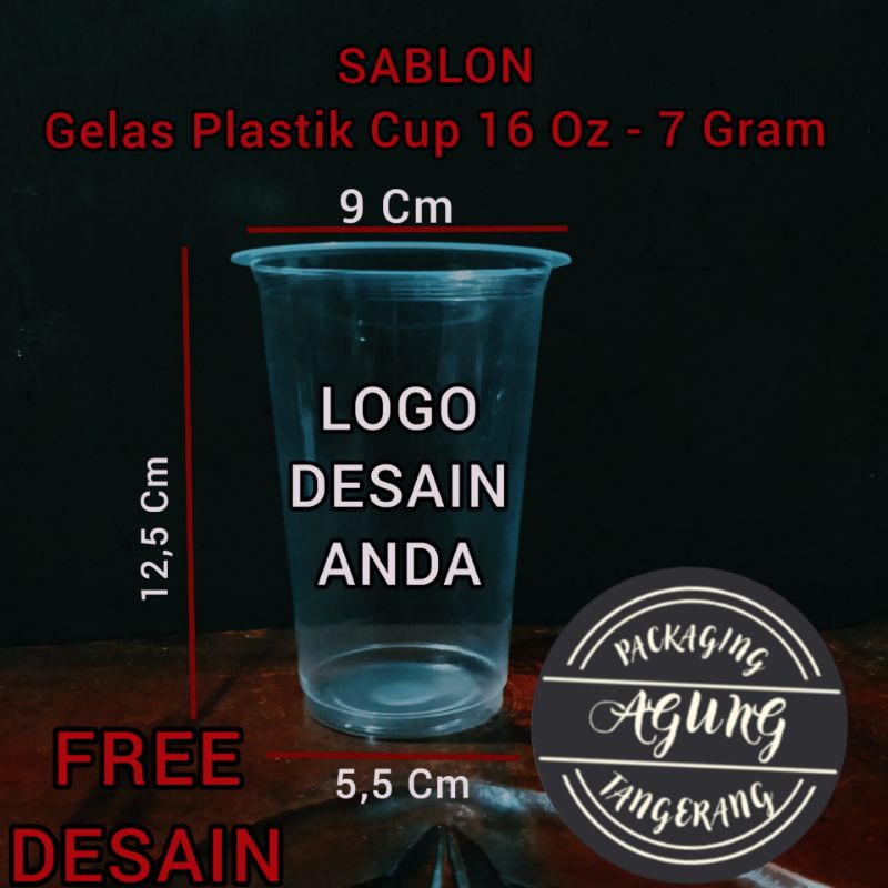 Jual Sablon Gelas Plastik Cup 16 Oz Datar Shopee Indonesia 1498