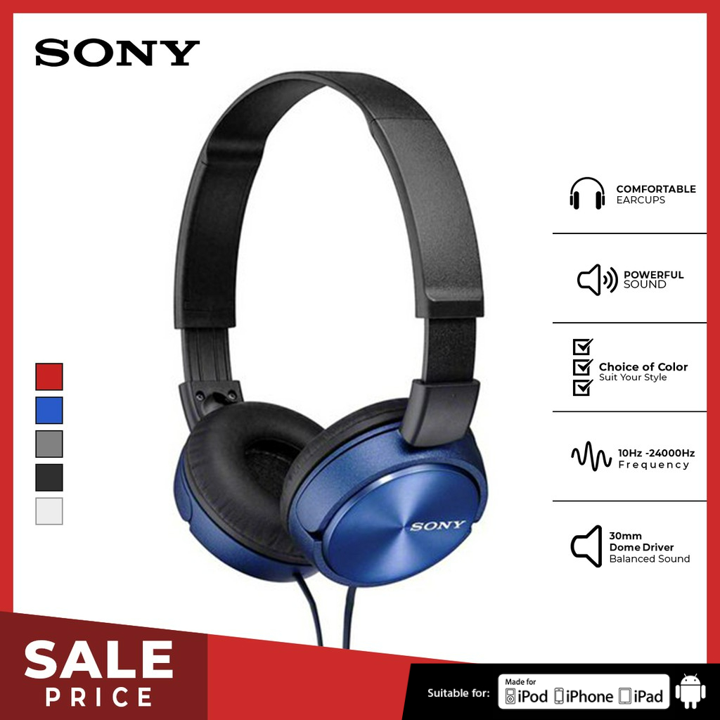 Casque Sony MDR-ZX310AP Avec Micro – Noir – Neuf (emballage Ouvert)
