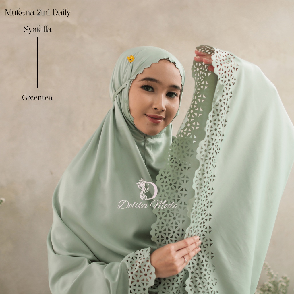 Jual Delikamode Mukena Dewasa 2in1 Silky Daily Syahnaz Laser Cut Bros