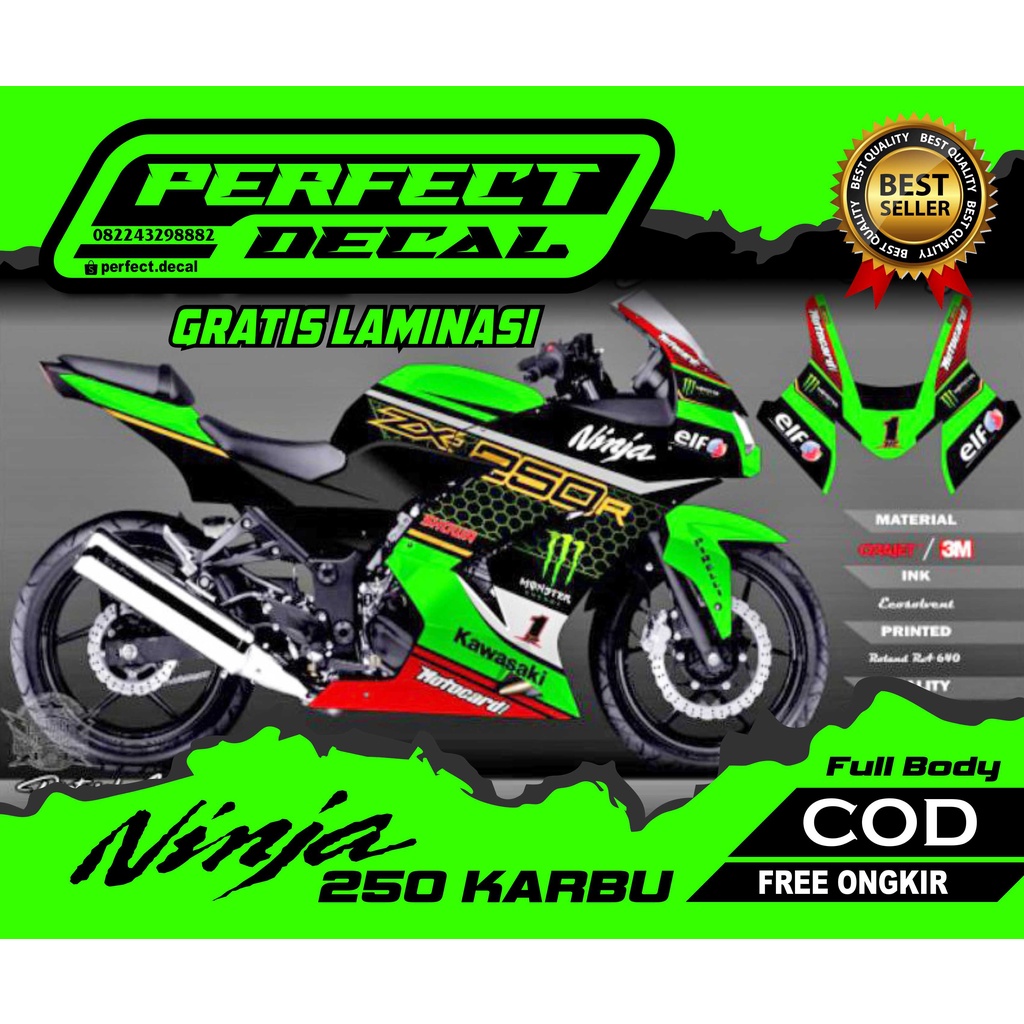 Jual Decal Stiker Motor Kawasaki Ninja Karbu Ninja Fi Ninja Mono Full Body