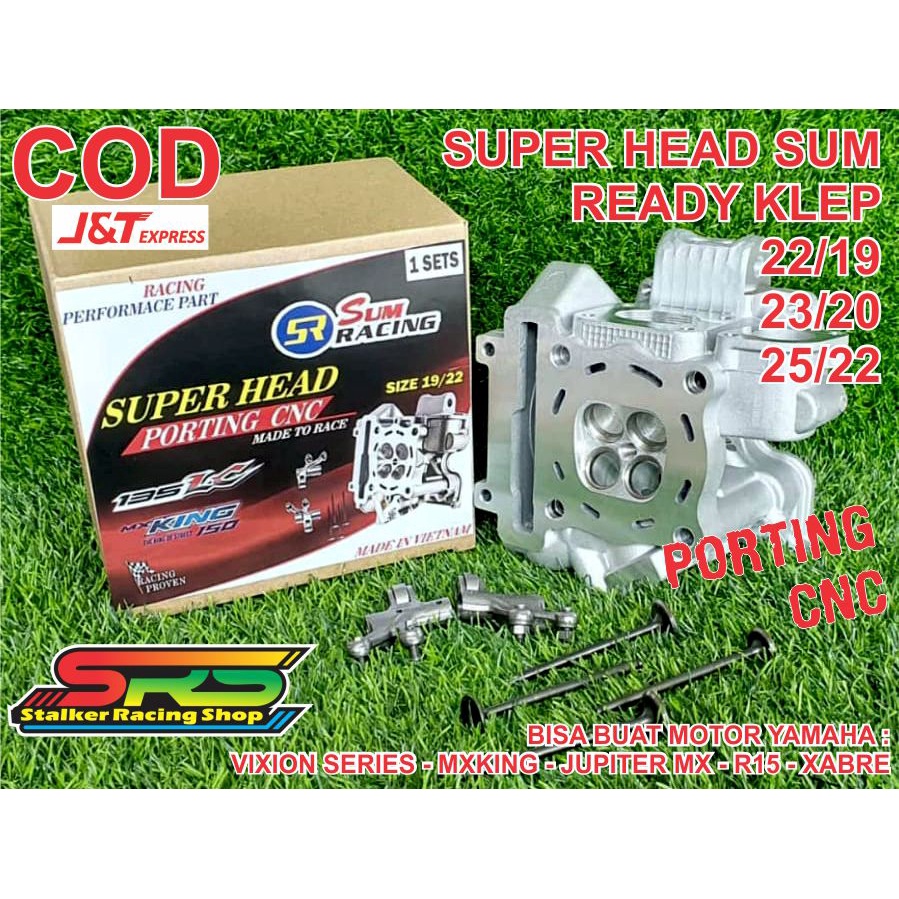 Jual SUPER HEAD SUM RACING KLEP BESAR 22/19 23/20 25/22 PORTING CNC ...