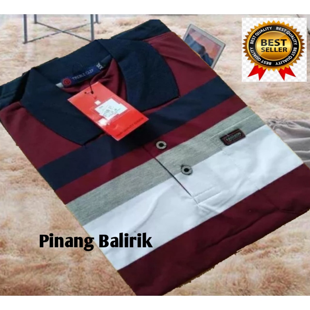 Jual Kaos Kerah salur lengan pendek pria dewasa II jahitan kaos rapi ...