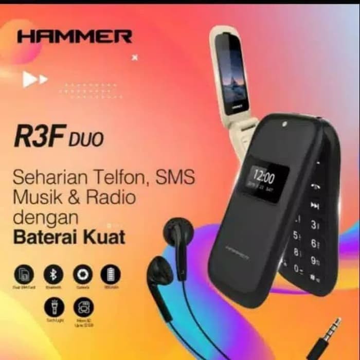 Jual ADVAN HAMMER R3F DUO FLIP DUAL SIM GARANSI RESMI | Shopee Indonesia