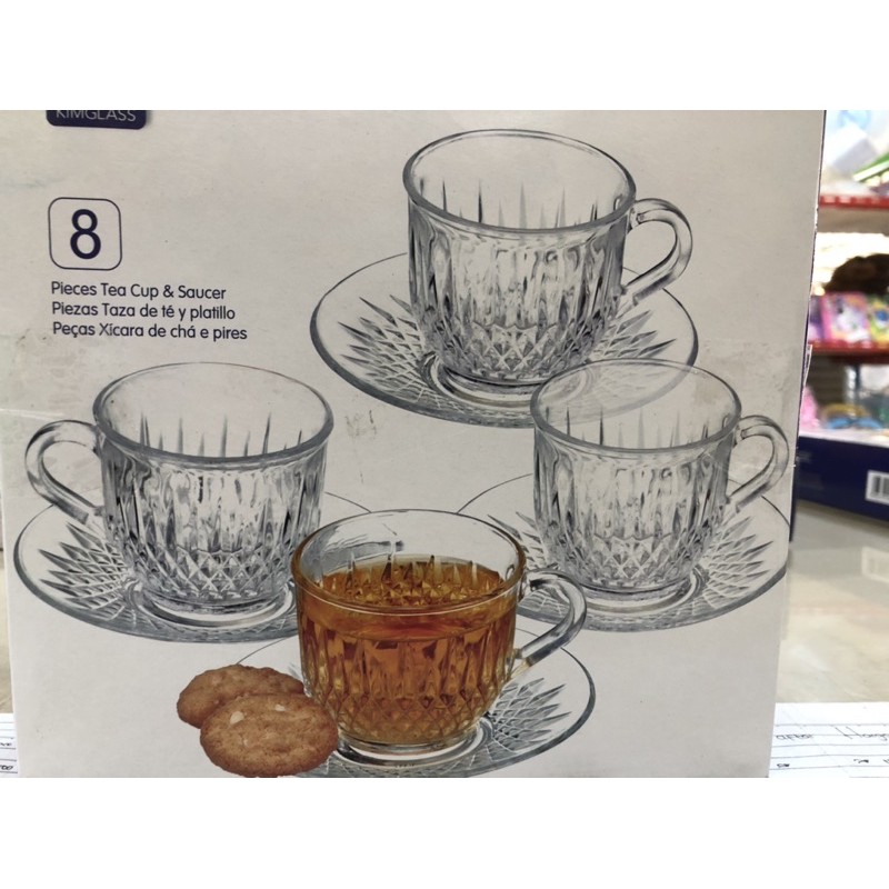 Jual Gelas set kim glass (4 glass + 4 piring) | Shopee Indonesia