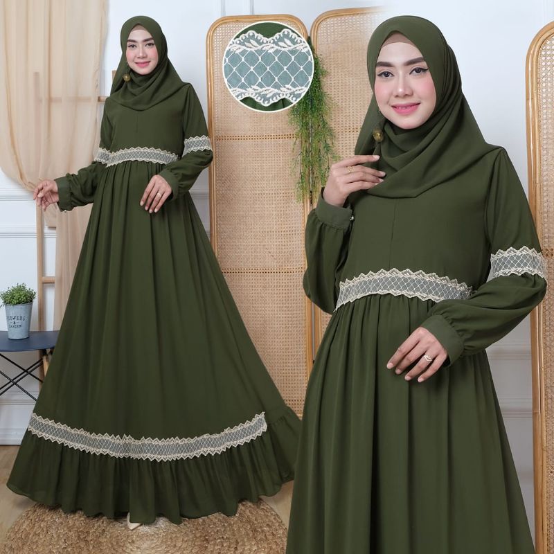 Jual danik maxi seruty bebydoll full furing /gamis syarii seruty renda ...