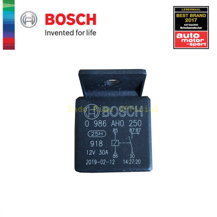 Jual Relay 5 kaki 12V 30A Asli Bosch Relay 5pins 12V 30A 0986AH0250