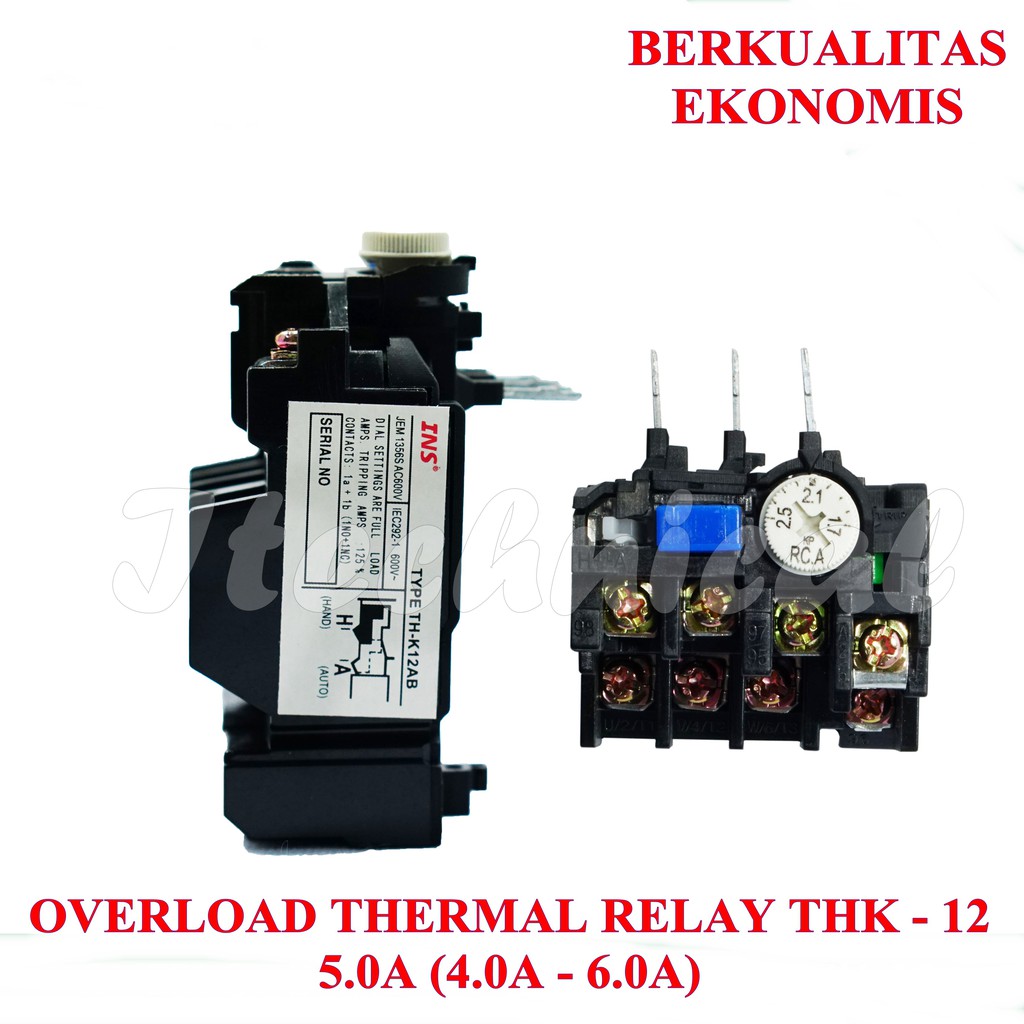 Jual THERMAL OVERLOAD RELAY THK 12 5A / OVERLOAD TH-K12 5A INSCOM ...