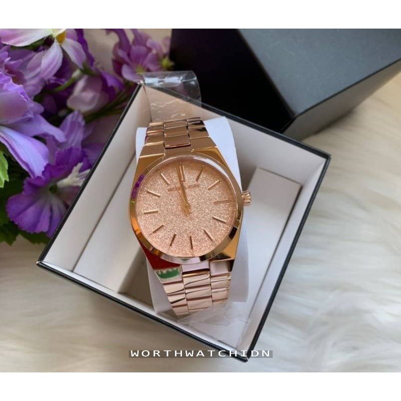 Jam Tangan Wanita MK MK6624 MK 6624 Channing Rose Gold Stainless Steel Original