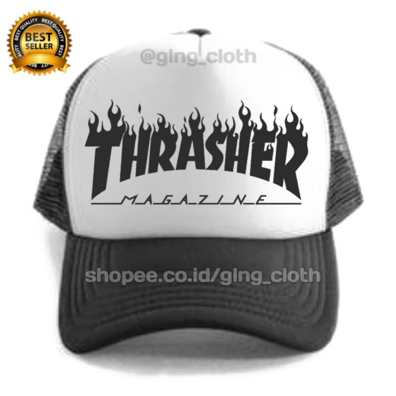 Jual Topi Thrasher - Topi Trucker Thrasher | Black & White | Shopee ...