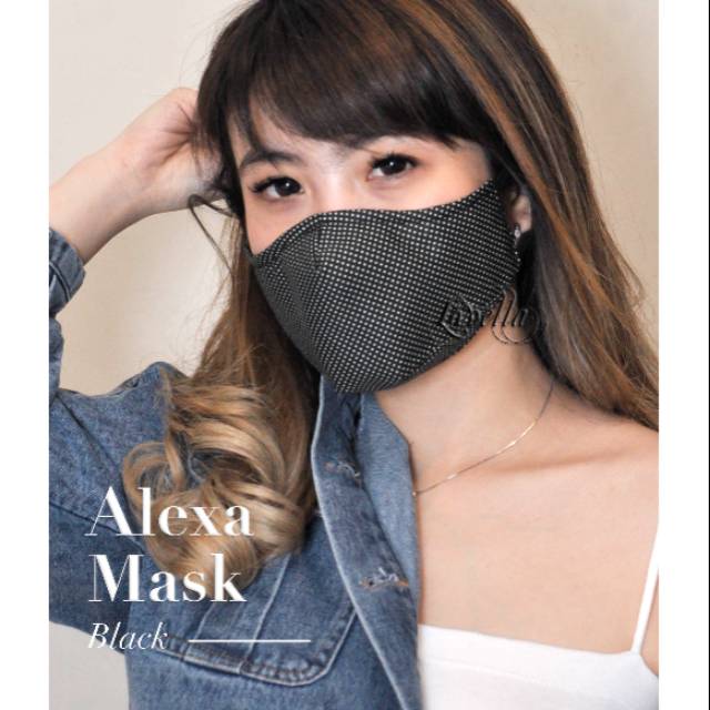 Jual Alexa Mask Black ( Masker Fashion Cantik Premium / Fashion Mask ...