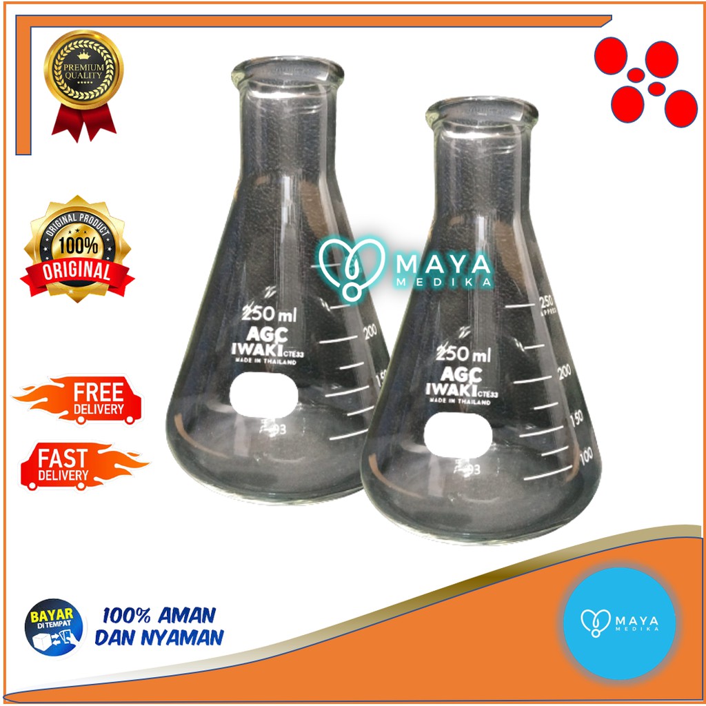 Jual Erlenmeyer Iwaki 250 Ml Shopee Indonesia 1606