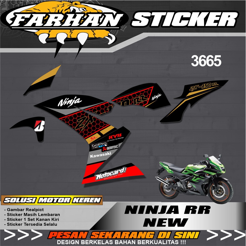 Jual f3665 STICKER STRIPING NINJA RR NEW LIS VARIASI GRAFIS SEMIFULL ...