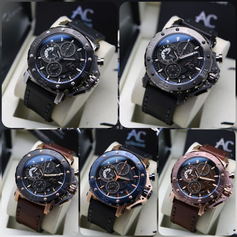 Jual JAM TANGAN PRIA ALEXANDER CHRISTIE 9205MC ORIGINAL TALI KULIT