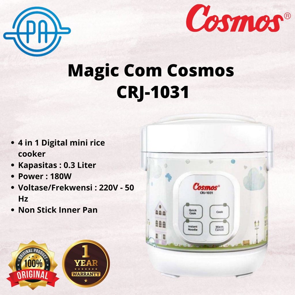 Jual Cosmos CRJ-1031 Mini Portable Digital Rice Cooker [0.3 L] | Shopee ...