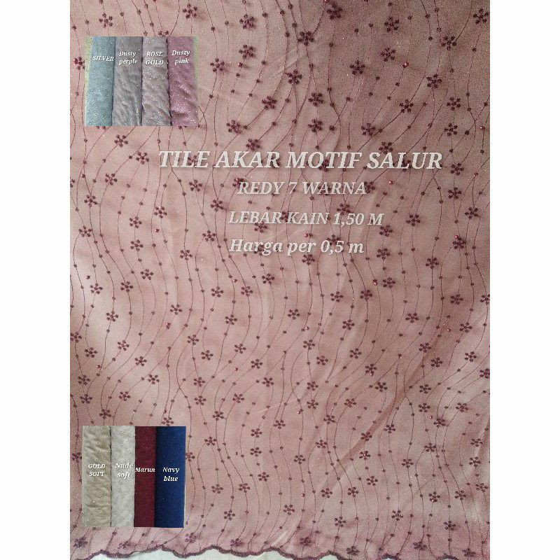 Jual kain tile akar motif bintang salur/tile akar mutiara/geliter ...