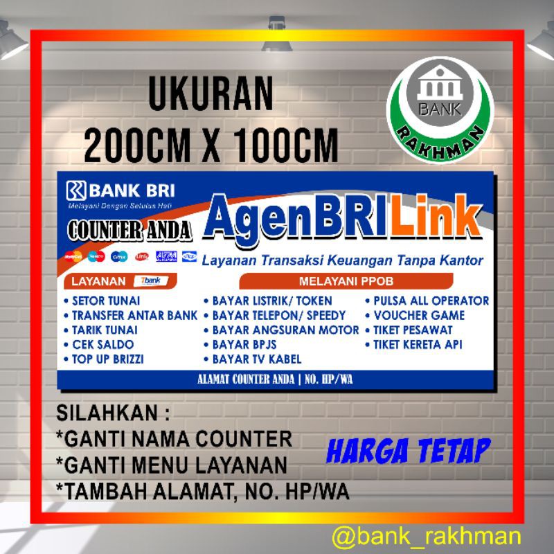 Jual SPANDUK BANNER AGEN BRILINK UKURAN 200CM X 100CM | Shopee Indonesia