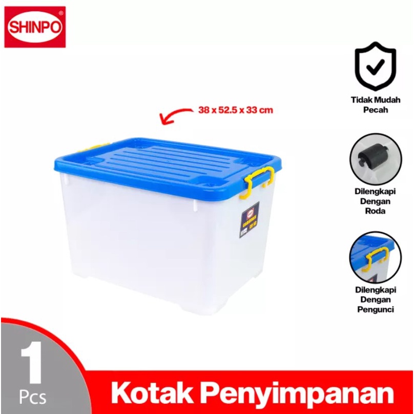 Jual KP - Shinpo Container Box 52 Liter + Roda | Tempat Penyimpanan ...