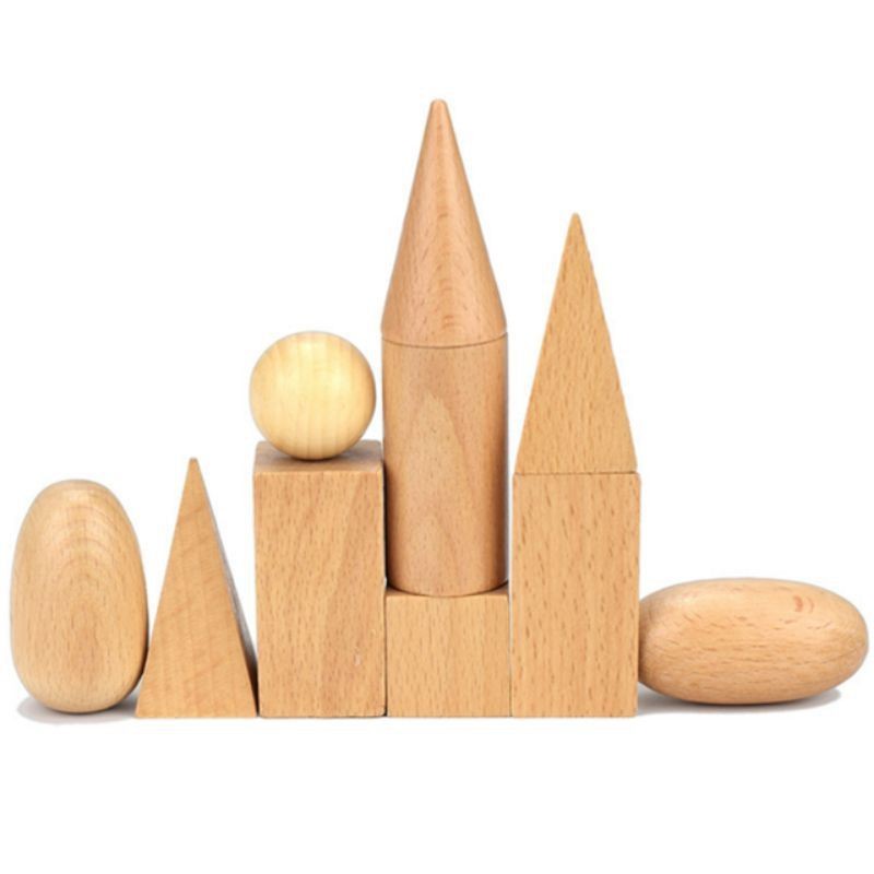 Jual GEOMETRI SOLID Montessori Mainan Edukasi Kayu Wooden Geometric ...