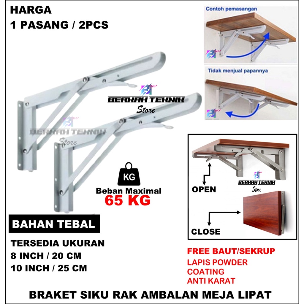 Jual Siku Rak Lipat Engsel Meja Lipat Penyangga Ambalan Braket Siku ...