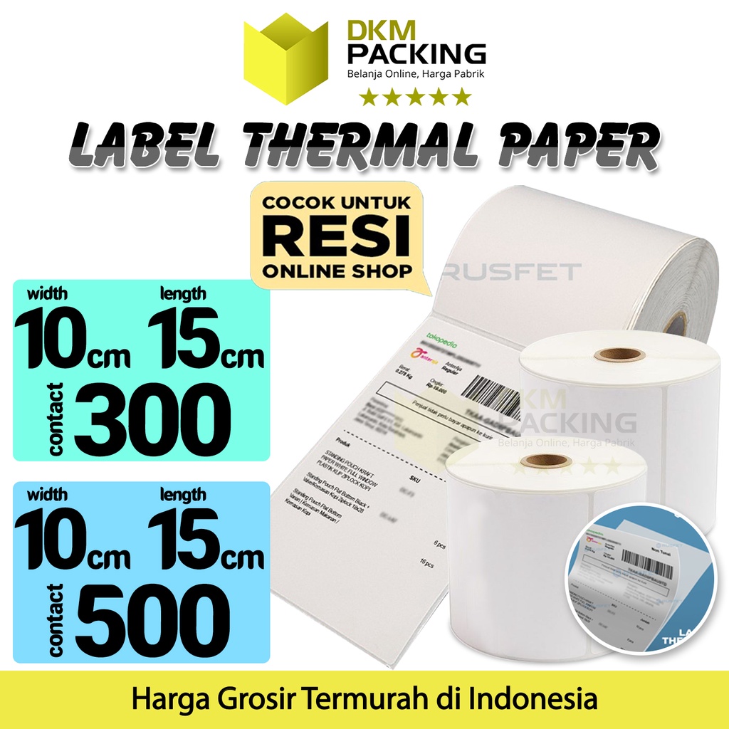 Jual Stiker Label Thermal Paper Sticker Barcode Resi A6 10x15cm ...