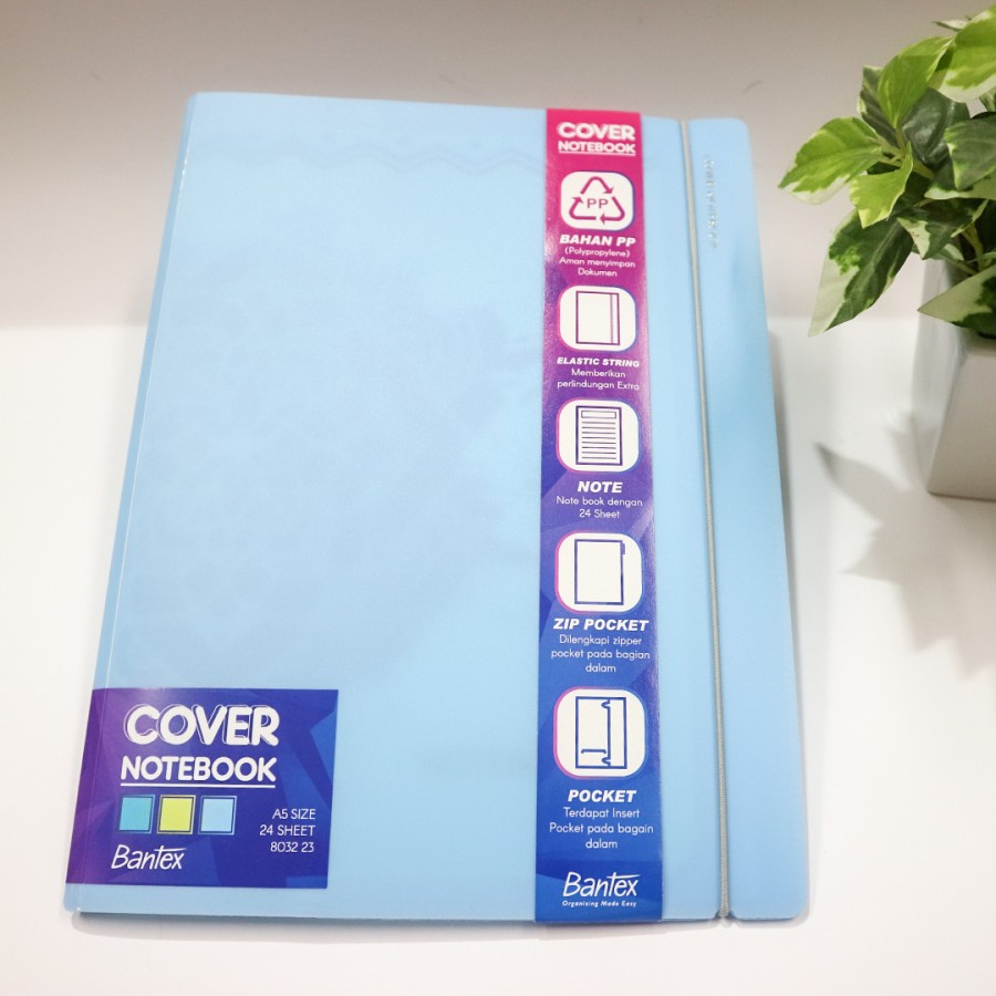 Jual NOTEBOOK BANTEX A5 24 SHEETS WITH STRING 8032-23 SKY BLUE MURAH ...