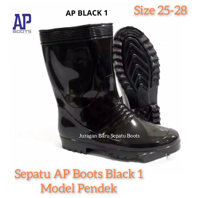 Jual AP Boots Hitam Pendek AP Boots Black 1 Sepatu Savety Karet ...