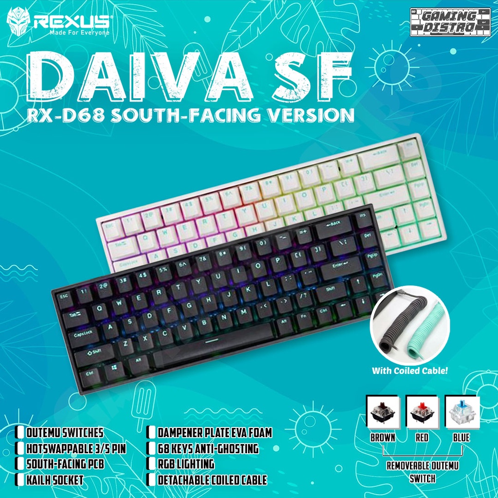 Jual Keyboard Gaming Rexus Daiva SF RX D-68 | Hotswappable Switch 3/5 ...