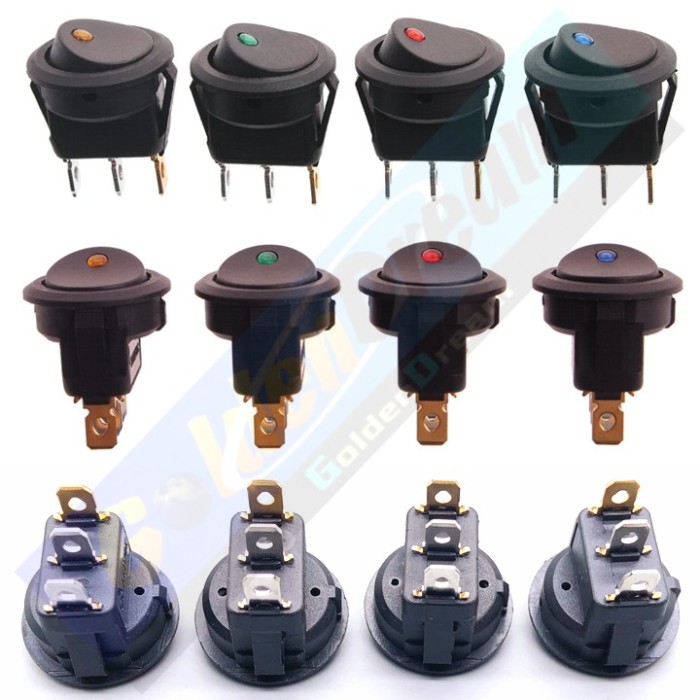 Jual Saklar Bintik Mata Kucing Round Cat Eye Switch 20MM 12V Bulat ...