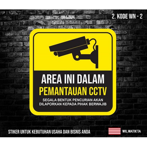 Jual Sticker Safety Sign Warning kuning Sign Area Pengawasan CCTV