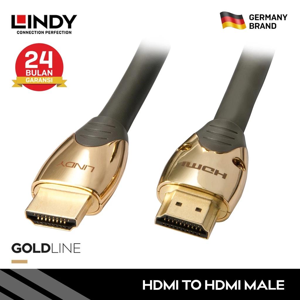 Kabel HDMI 2.0 LINDY 1M 2M 3M 5M High Speed HDMI Gold Cable with Ethernet 3D 4K 60Hz HEC ARC CEC 37851 37852 37853 37854