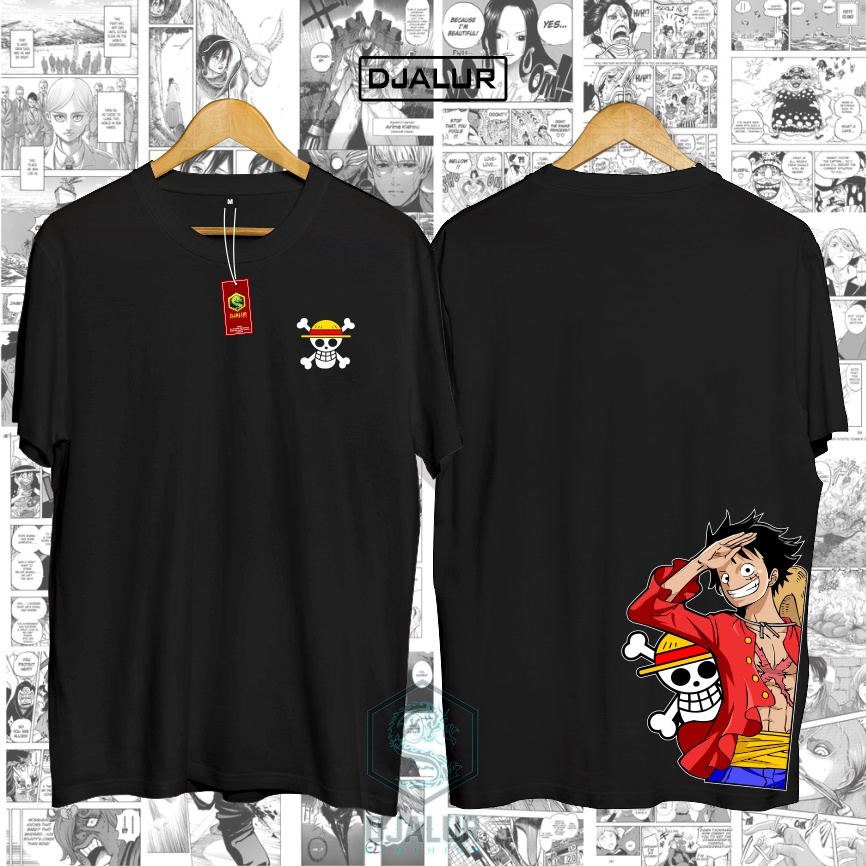 Jual Kaos Luffy Respect One Piece Kaos Distro Anime Cotton Combed S