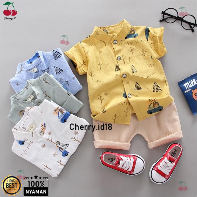 Little M Checked Yarndyed Kemeja Anak Laki-laki