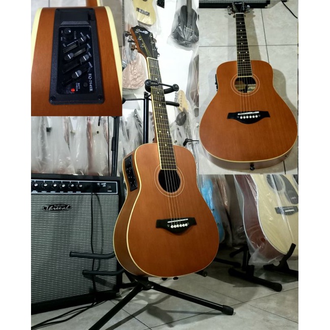Jual gitar 3/4 model cowboy akustik elektrik.. siap colok ampli..dengan