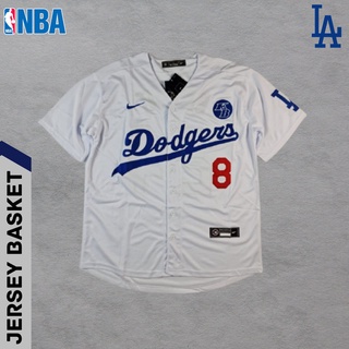 Baju Sport Jersey Baseball dodgers Pink lengan hitam Pria Wanita