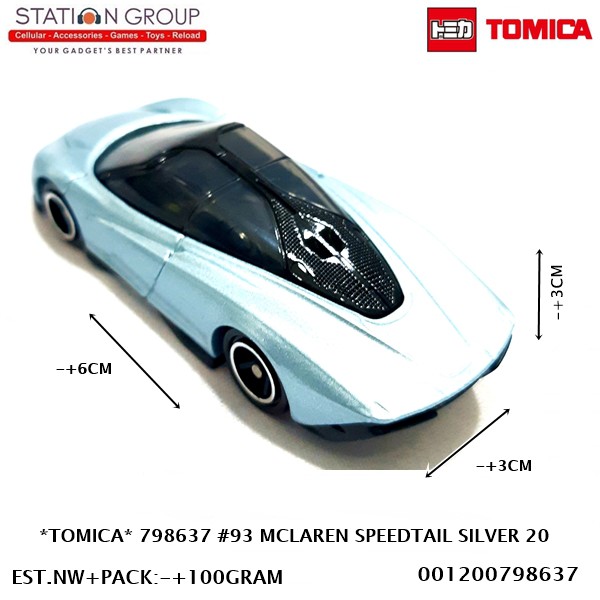 Jual TOMICA 798637 #93 REGULAR MCLAREN SPEEDTAIL SILVER 20 - DIECAST ...