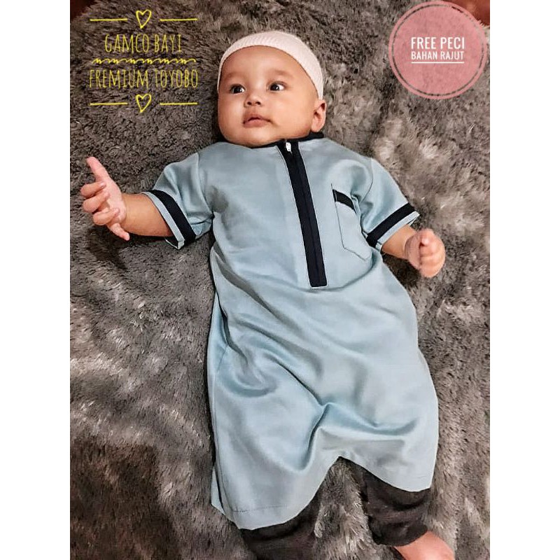 Jual Baju Koko Bayi Newborn baru lahir Aqiqah jubah gamis muslim Bayi