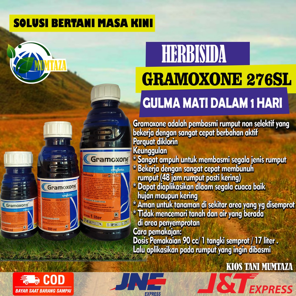 Jual Herbisida Gramoxone 276sl Racun Pembasmi Rumput And Gulma 250 Ml 1